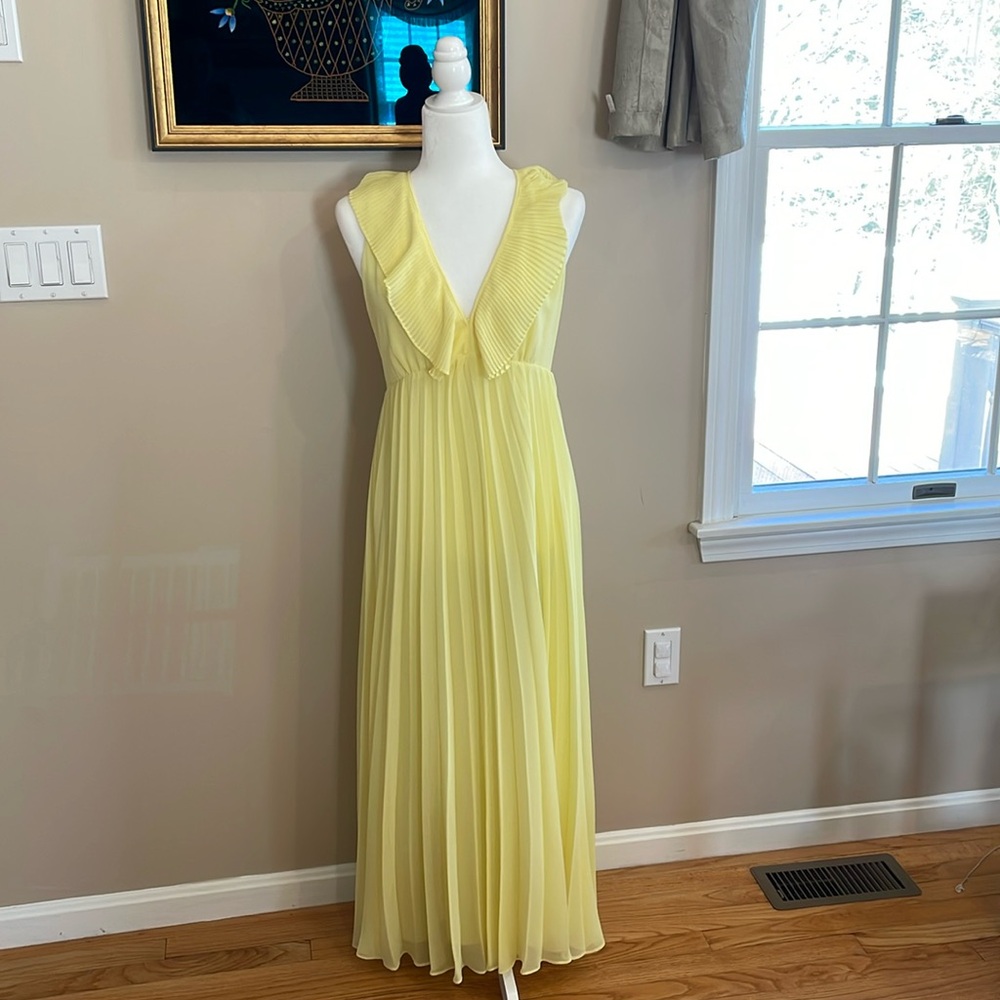 Gorgeous Zara pleated dress with ruffle detailing.
